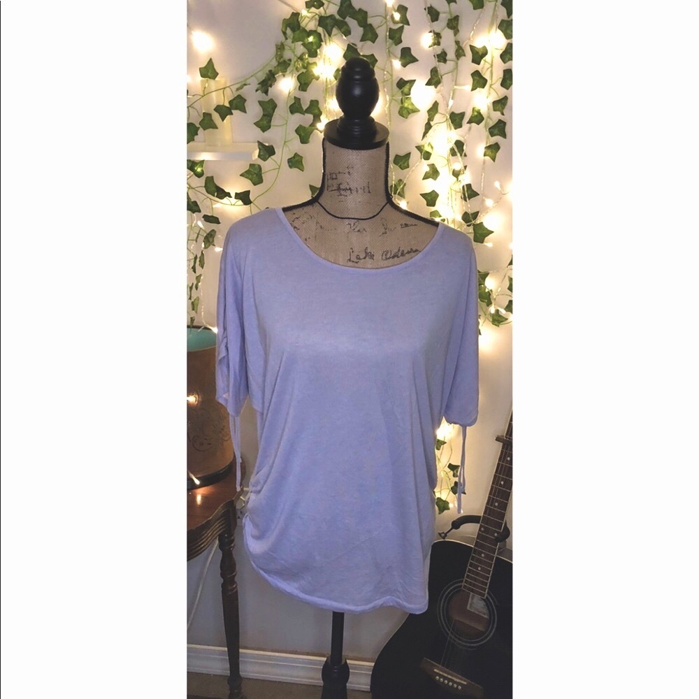 Purple Adjustable cap sleeve tee